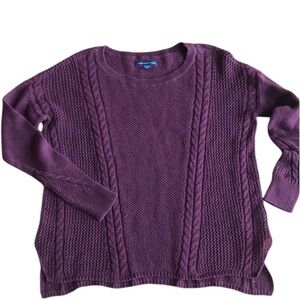 American Eagle Cotton/Wool Blend Soft Cabled Long Sleeve Sweater, Size XS